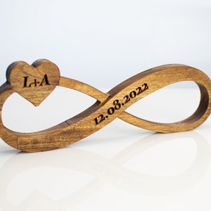 Unendlichzeichen - Hochzeitsgeschenk Individuelles 3D Geschenk aus Holz für besondere Anlässe mit Gravur - ETSY