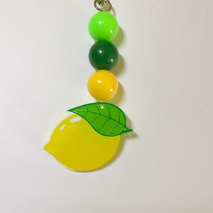 Lemon Beaded Keychain | Purse Jewelry | Purse Bling