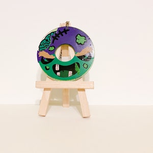Zombie Donut Keychain | Zombie Lover Gift | Perfect Halloween Gift | Zombie Inspired Gift for Halloween