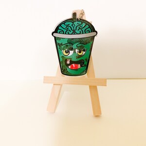 Zombie Cup With A Straw Keychain | Zombie Inspired Cup Keychain  | Halloween Tumbler Keychain | Keychain for Zombie Lovers