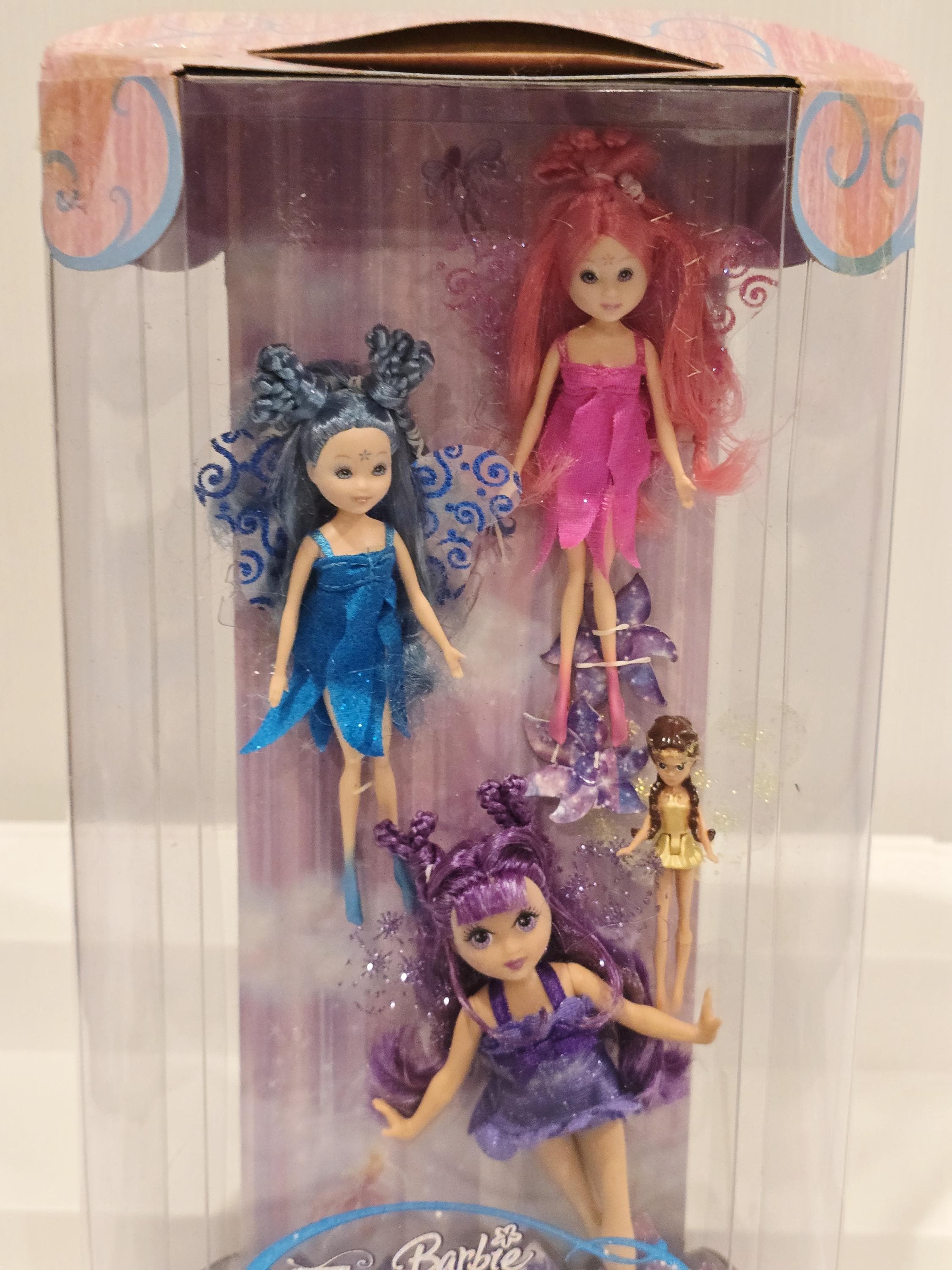 Fairytopia 4 Fairies Wingdom Pink Blue Purple Gold Mini Fairies