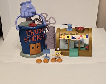 Imaginext Spong Sponge Krusty Krab and Chum Bucket Playset