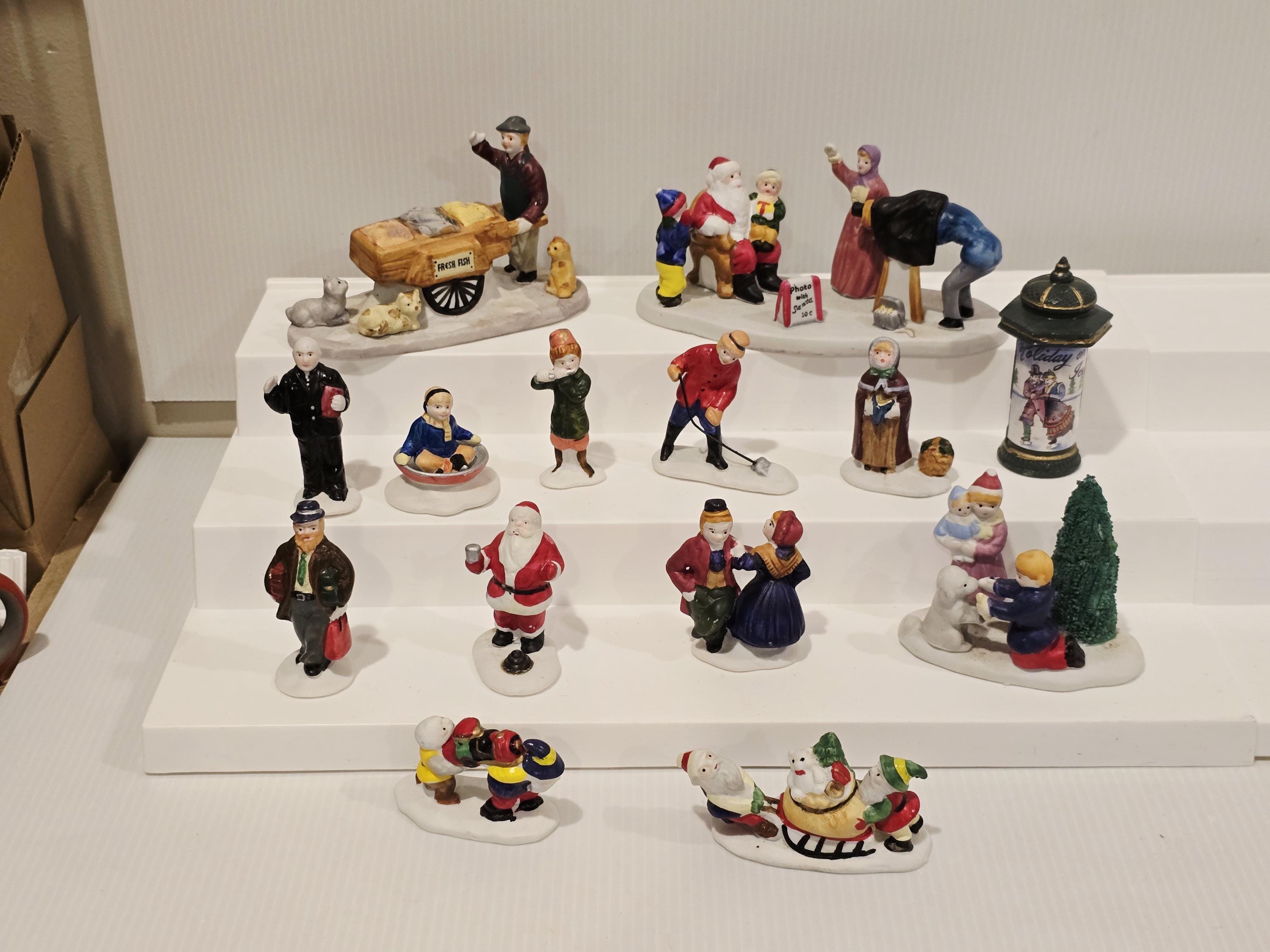 Vintage Lemax Christmas Village Figurines Set