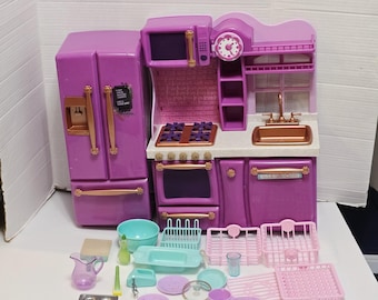 Our Generation Purple Gourmet Kitchen Set with Refrigerator for 18" Dolls