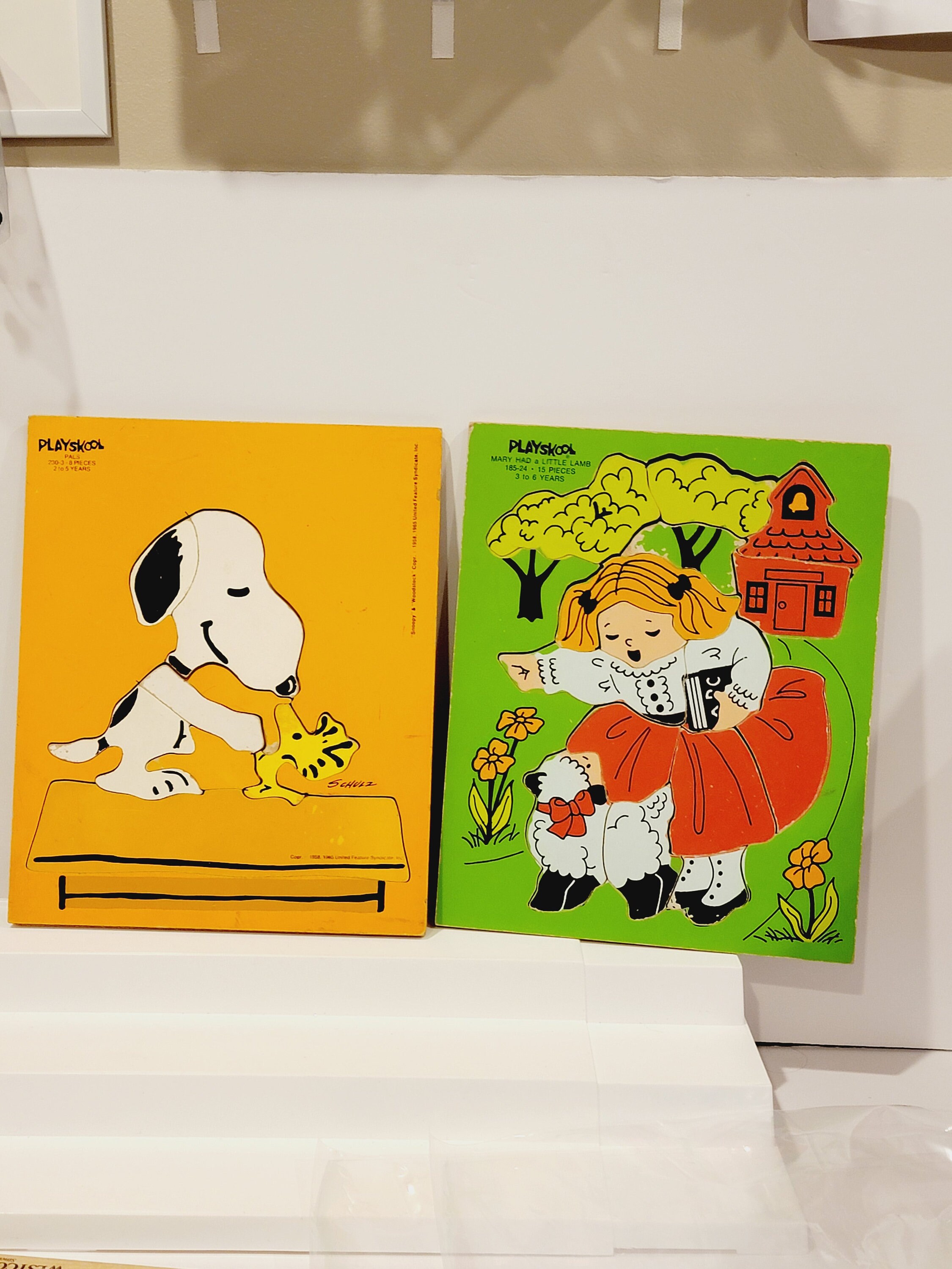 1970s 【PLAYSKOOL】 Peanuts Snoopy & Charlie Brown Wood