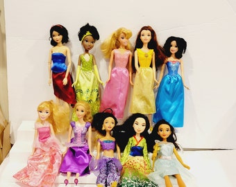 Lot of 8 Disney Princess Barbie Dolls