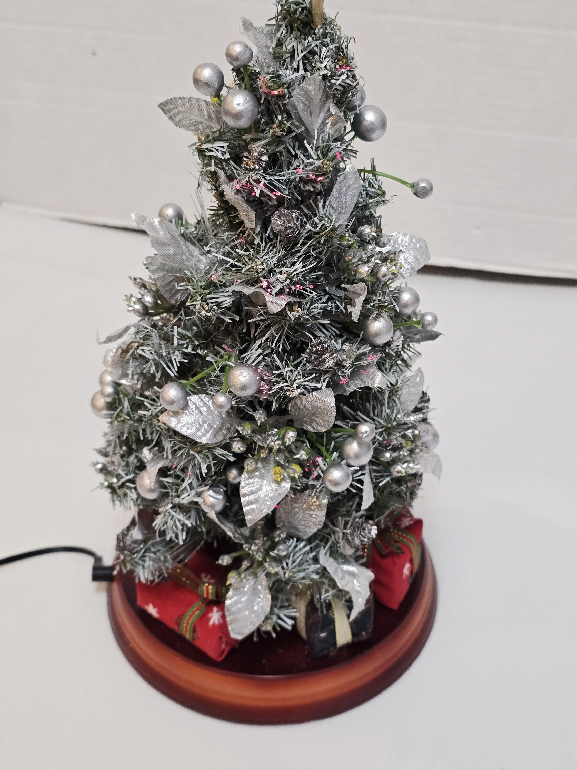 Table Top Christmas Tree With Fiber Optics Singing Wooden Base - Etsy