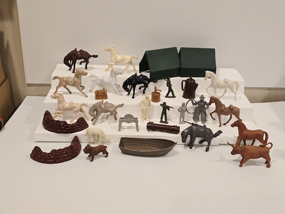 Vintage Marx First Western Ranch Figures and Lido Horse Lot