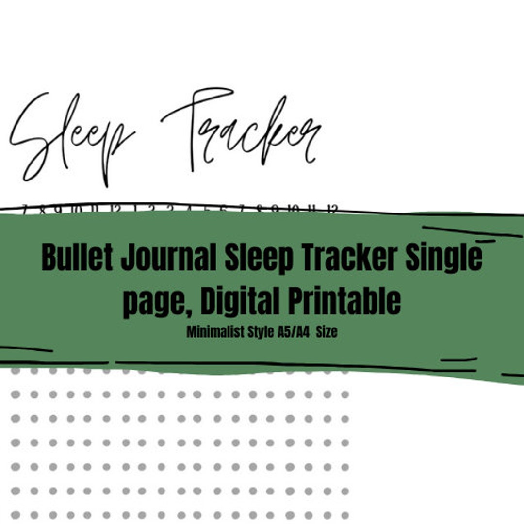 Bullet Journal Printable Sleep Tracker Single Page - Etsy