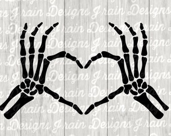 Skeleton Hands - Heart - Stencil