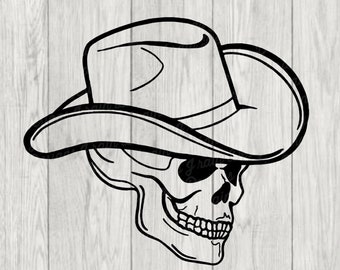 Cowboy skull SVG - cowboy SVG - skull SVG - cowboy clipart - cowboy skull png - skull png - skull - eps - skull dxf - cowboy png - cowboy