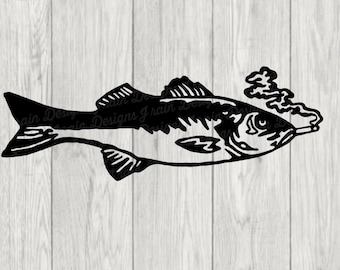 smoking fish SVG - png - DXF - eps - fish clipart