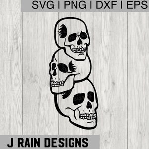 Stacked Skull SVG - skull svg - skull png - skull DXF - skull png - skull clipart - skeleton svg - skeleton png - Halloween svg