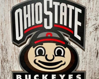 Ohio State Buckeyes Wood Sign Officially Licensed ManCave Sports Fan Decor