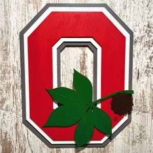 Ohio State Buckeyes Block O Wood Sign with Hanger on Back Officially Licensed Handmade ManCave Sports Home Decor