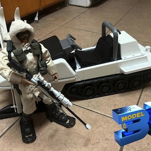 3.75インチ/6インチ/12インチアクションフィギュア用、ポーラーバトルベア・スキーモービルの3D STLファイル