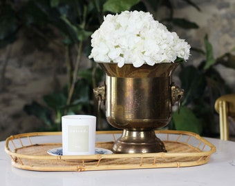 Vintage Bamboo & Rattan Bar Tray - Anthropologie Style Cocktail Tray