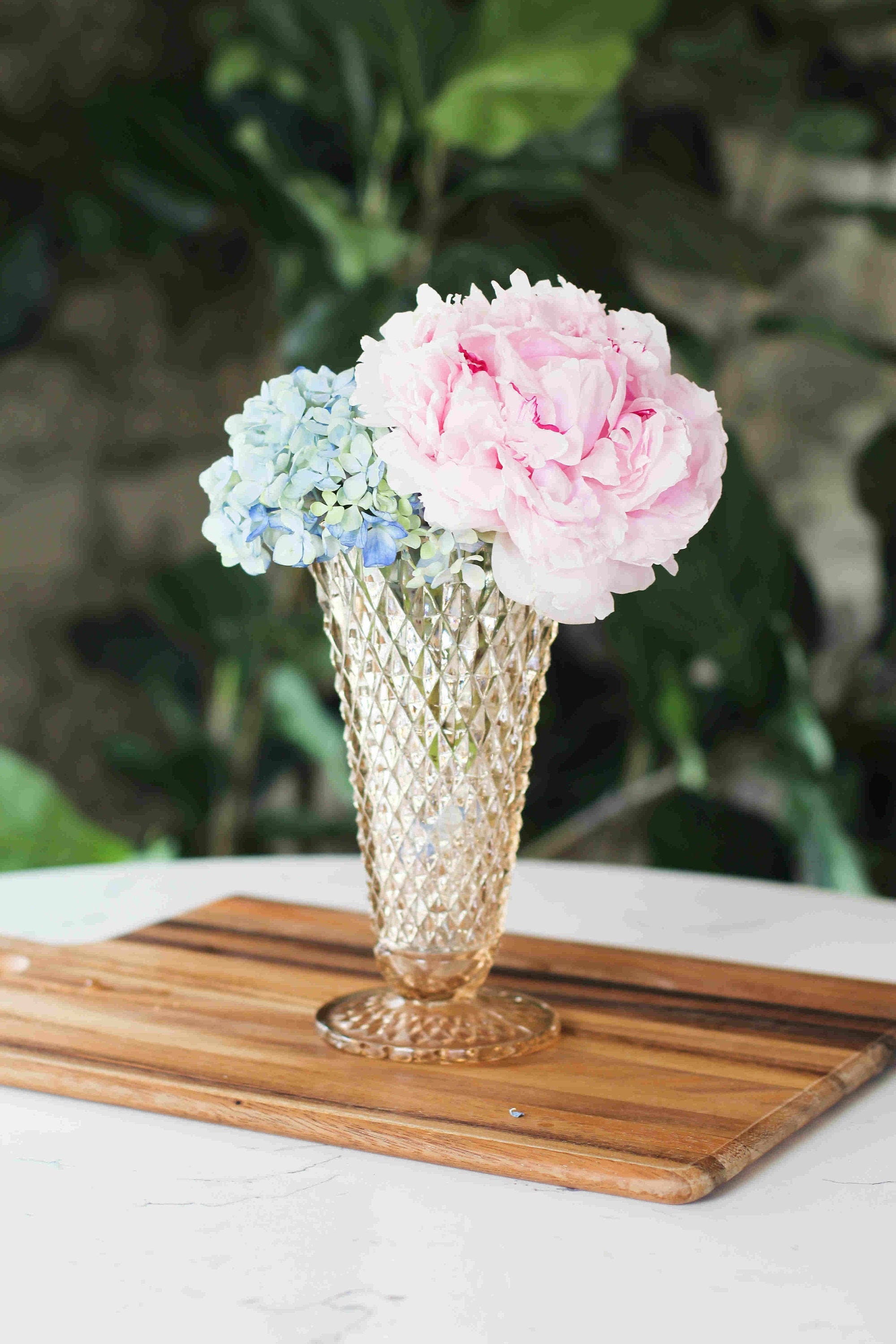 Vintage Strawberry Pink Diamond Vase Anthropologie Style Flower Vase Etsy