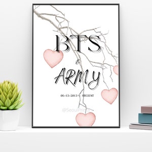 Impresión digital / BTS & Amistad de oro del ejército, BTS instantánea imprimible cartel de arte de la pared, arte de la pared, decoración de la pared / KPOP OT7