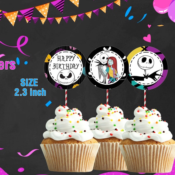 INSTANT DOWNLOAD DIGITAL file Cupcake Toppers, Christmas Cake Topper Birthday Party