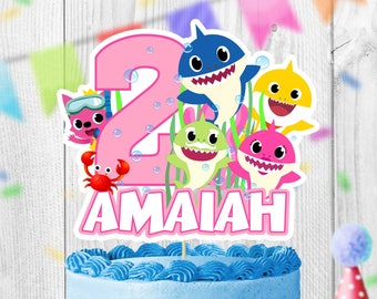 Baby Shark Cake Topper Printable Etsy Baby Shark Cake Topper Printable Etsy
