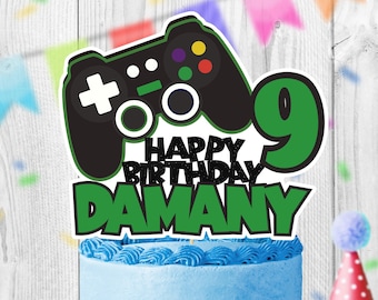 Personalized DIGITAL file Cake Topper,  Video Game Inspired Birthday Party Cake Topper