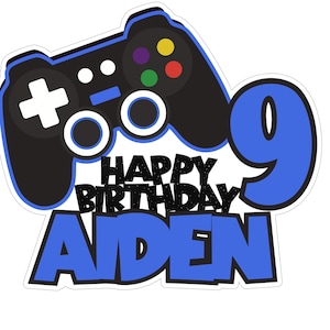Personalized DIGITAL file Cake Topper,  Video Game Inspired Birthday Party Cake Topper