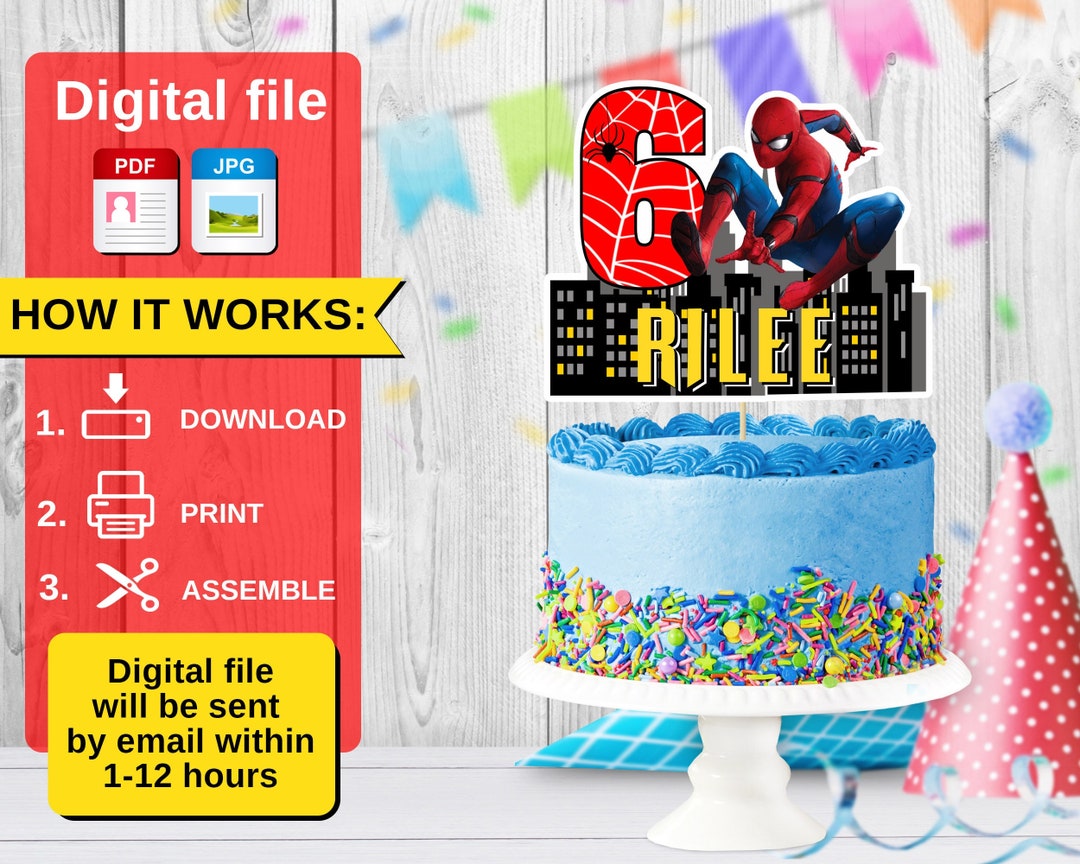 Personalized DIGITAL File Cake Topper, Cake Topper Birthday Party Cake ...