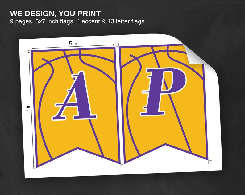 INSTANT DOWNLOAD Birthday Banner Los Angeles Lakers party | Etsy