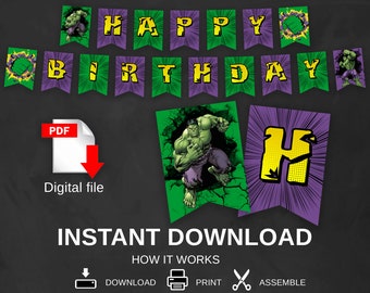 INSTANT DOWNLOAD  Birthday Banner -  party banner - party decorations - PRINTABLE Banner