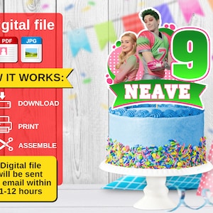 Personalized DIGITAL file Cake Topper, Cake Topper Birthday Party Cake Topper