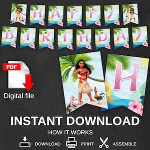 Geburtstagsbanner - Happy Birthday Girlande - Party Girlande - Party Dekoration - PRINTABLE Girlande