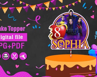 Personalizado archivo DIGITAL Cake Topper, Cake Topper cumpleaños fiesta Topper Topper