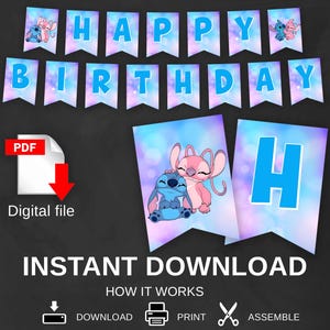 DOWNLOAD INSTANTÂNEO Banner de aniversário - banner de festa - decorações de festa - Banner PARA IMPRIMIR