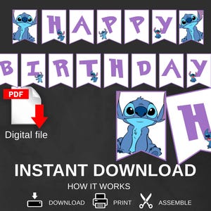 INSTANT DOWNLOAD Birthday Banner - party banner - party decorations - PRINTABLE Banner