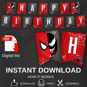 Geburtstagsbanner - Happy Birthday Girlande - Party Girlande - Party Dekoration - PRINTABLE Girlande