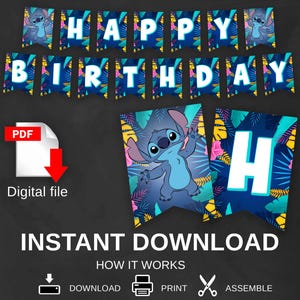 INSTANT DOWNLOAD Birthday Banner - party banner - party decorations - PRINTABLE Banner