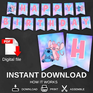 INSTANT DOWNLOAD Birthday Banner - party banner - party decorations - PRINTABLE Banner