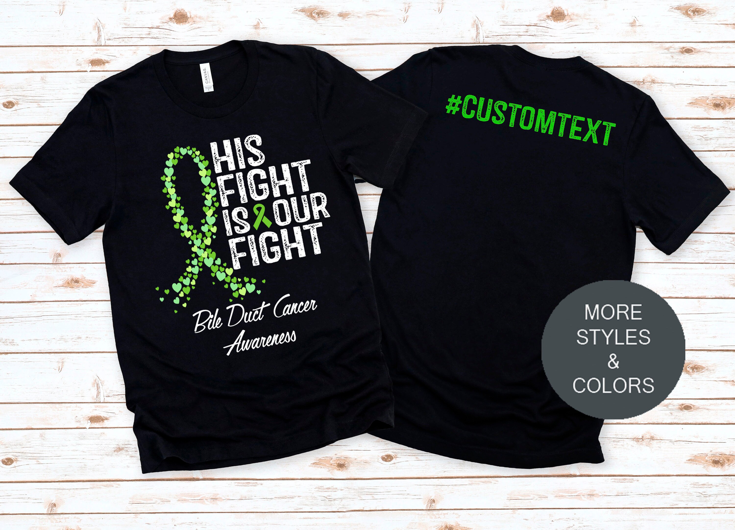 Custom Bile Duct Cancer Awareness Shirt His Fight Is Our Etsy