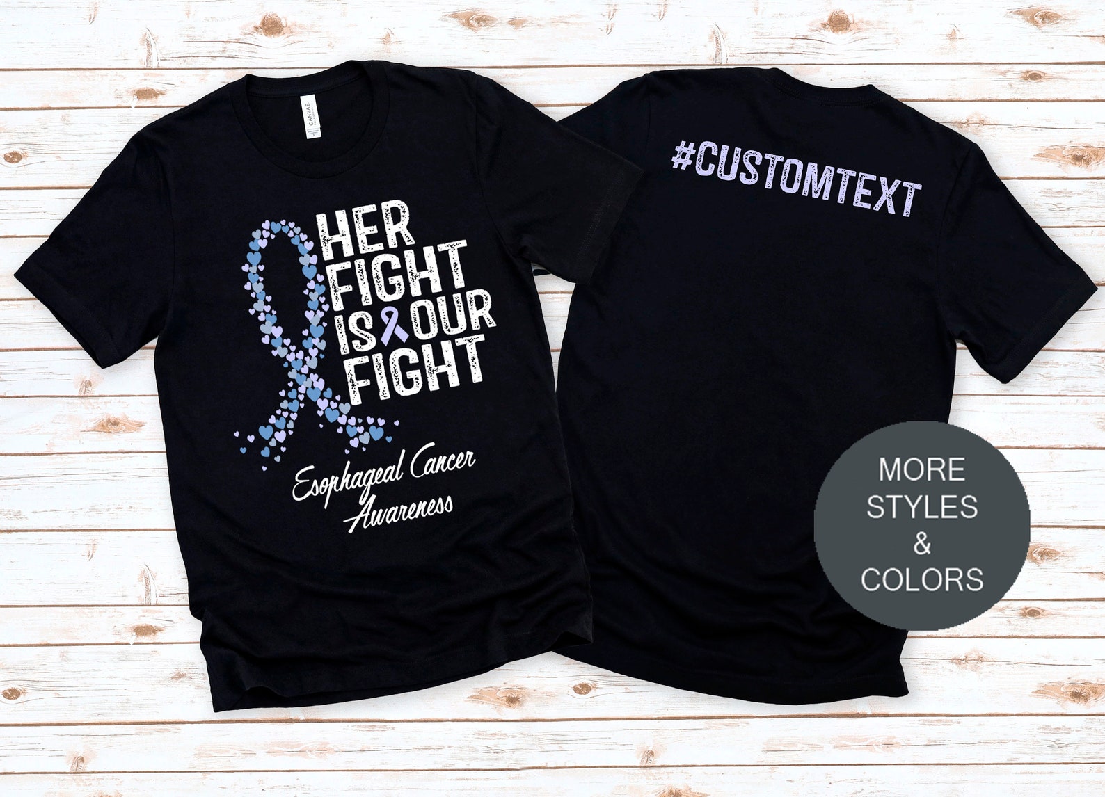 Custom Esophageal Cancer Awareness Shirt Her Fight Is Our | Etsy
