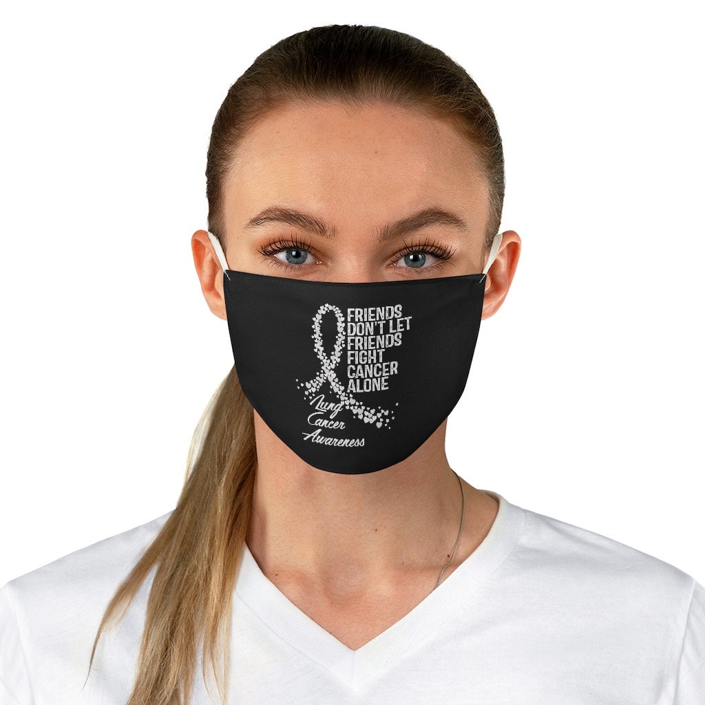 Lung Cancer Awareness Face Mask Friends Support For Women Men Etsy