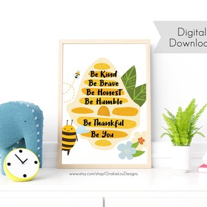 Be You Instant Digital Download - Motywujący cytat dla dzieci - Plakat do klasy - Sztuka ścienna dla dzieci i do wydrukowania