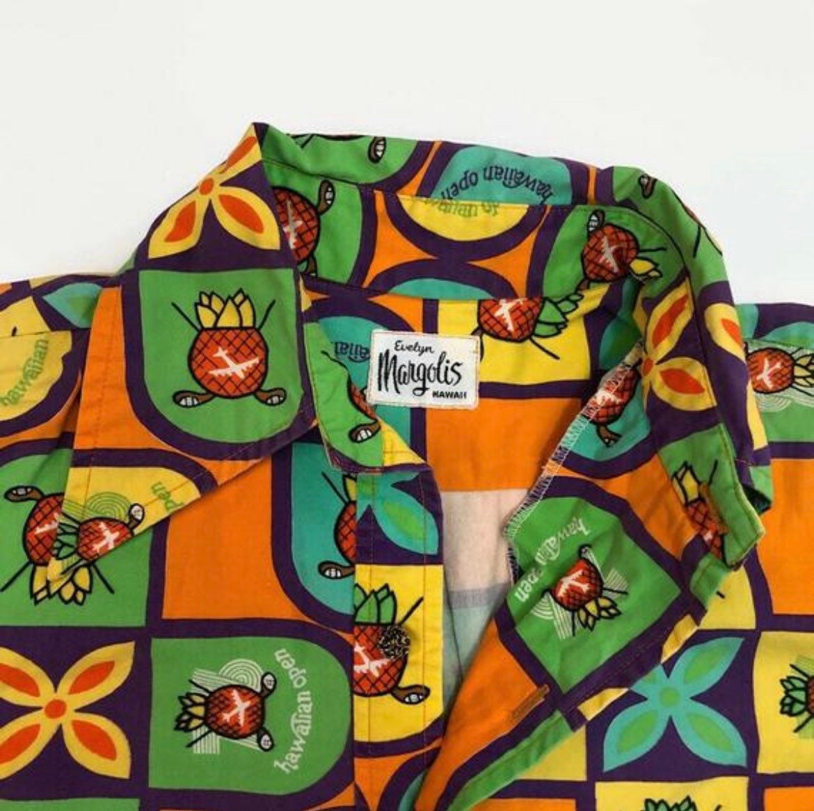 Kleding Herenkleding Overhemden & T-shirts Oxfords & Buttondowns Evelyn Margolis United Hawaiian Open Vintage Aloha Shirt Size XXL Circa 1976 