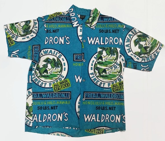 Hawaiian Holiday Waldron's Feed Store Aloha Shirt… - image 1