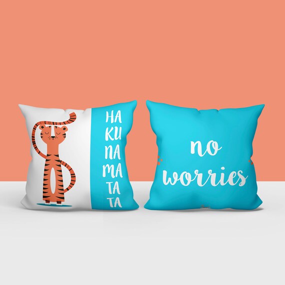 Cojín HAKUNA MATATA Tigre Tyg | Regalo para bebé | Decoración para bebés |  Decoración para niños | Cojín infantil | Cojín con ilustración