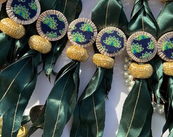 Toran de hoja de mango con arte de Patola, cenefa de puerta, Torana, colgante de pared, decoración de entrada, nuevo hogar Thoranam, nuevo regalo de comienzo para la inauguración de la casa