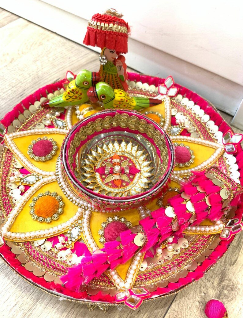 Indian Wedding Mehndi Thaal Mehndi Decor Marriage Programs | Etsy