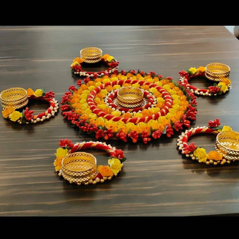 Flower Rangoli - Hand Painted Beadwork Home Decor Items 15