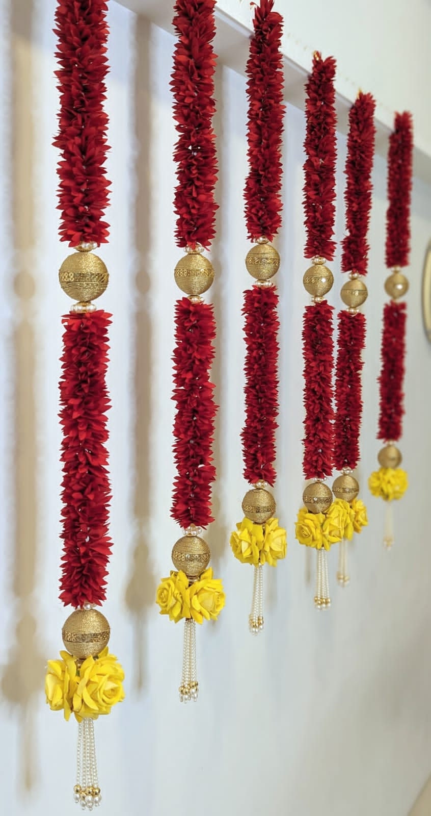 Jasmine Garland Hanging, Diwali Decoration, Outdoor Patio, Backyard, Diwali, Thanksgiving, Hanukkah, Mantle Stairs Pooja India Wedding Decor