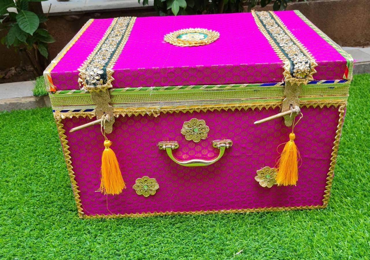 Handcrafted Treasure Box Wedding Trunk Trousseau Gift Box 